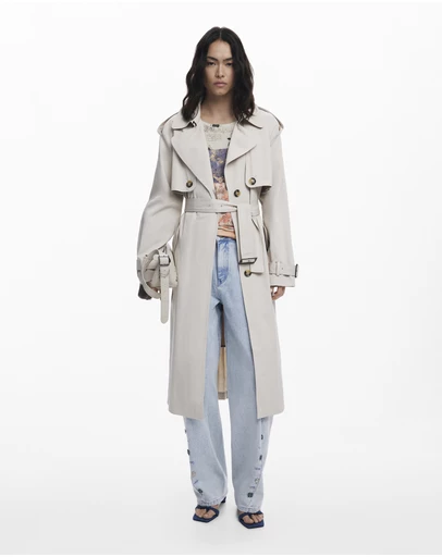 Desigual - Pleated back trench coat