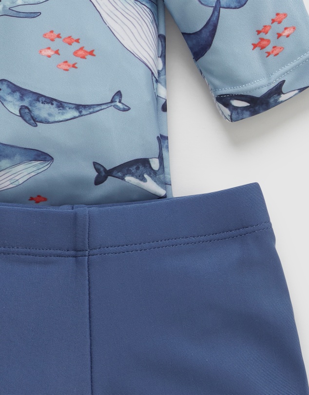 Purebaby - Printed Long Sleeve Rashie Set Swim -Kids-Babies