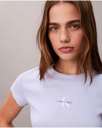 Calvin Klein Jeans - Monogram Logo Ribbed Baby Tee