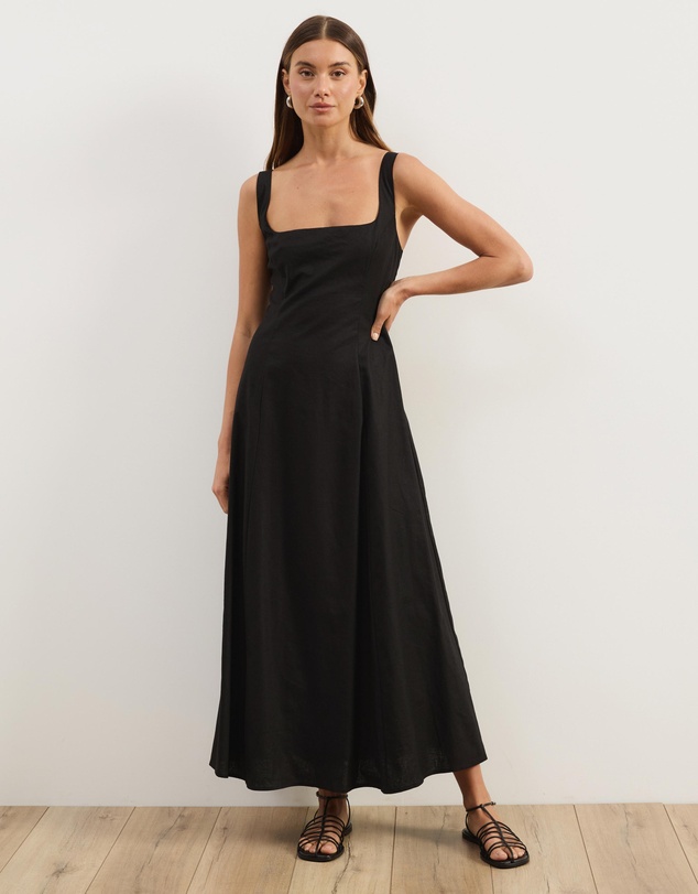 Atmos&Here - Pippa Sleeveless Linen Blend Midi Dress