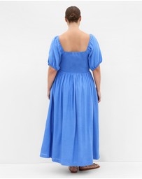 City Chic - Plus size Villa Roma Tie Front Dress - ocean blue
