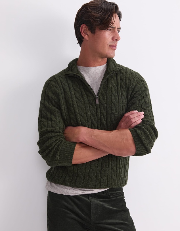 Sportscraft - Cable Knit Quarter Zip