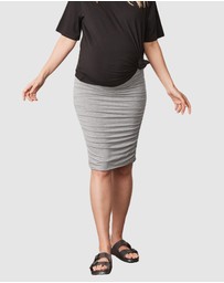 Angel Maternity - Maternity Bodycon Side Ruching Skirt