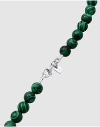 Kuzzoi - ICONIC EXCLUSIVE - Necklace Ball Green Synthetic Malachite 925 Sterling Silver