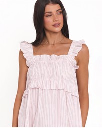 Petal & Pup - Keonia Mini Dress - Pink Stripe