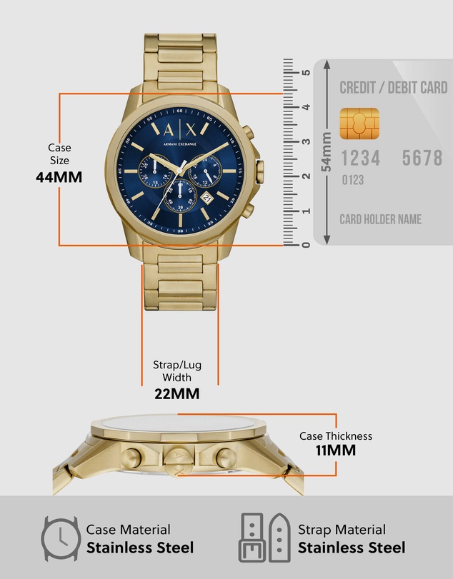 Armani Exchange - Gold Tone Chronograph Watch