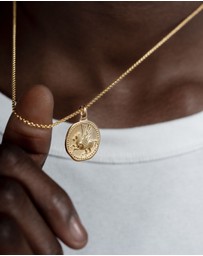 Dower & Hall - Men's 'Overcome and Thrive' Pegasus Talisman Necklace In Gold Vermeil