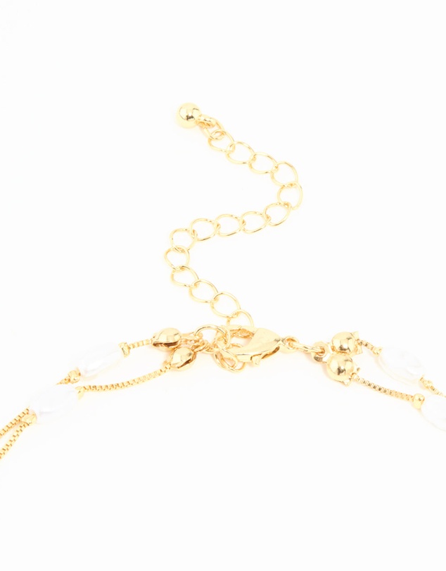 Lovisa - Gold Plated Pearl Layered Necklace