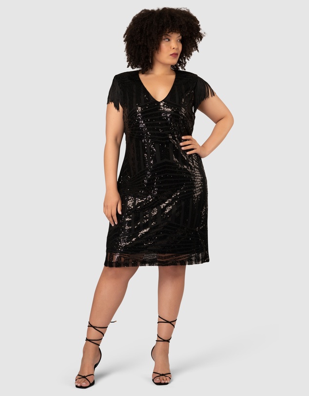 Pink Dusk by Curve Project - Over The Top Sequin Mini Dress