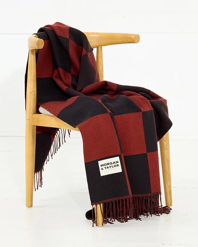 Morgan & Taylor - Checkmate Soft Touch Throw Blanket in Black