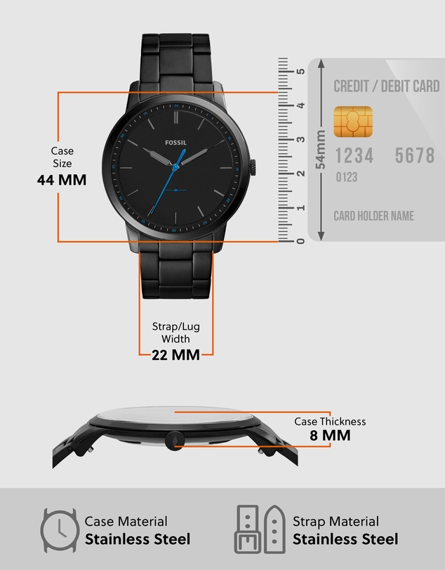 Fossil - The Minimalist Black Analgoue Watch