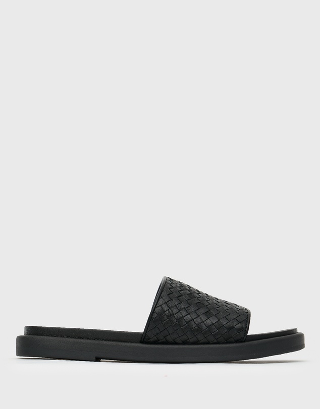 Betts - Wider Fit Bobbie Leather Woven Slides