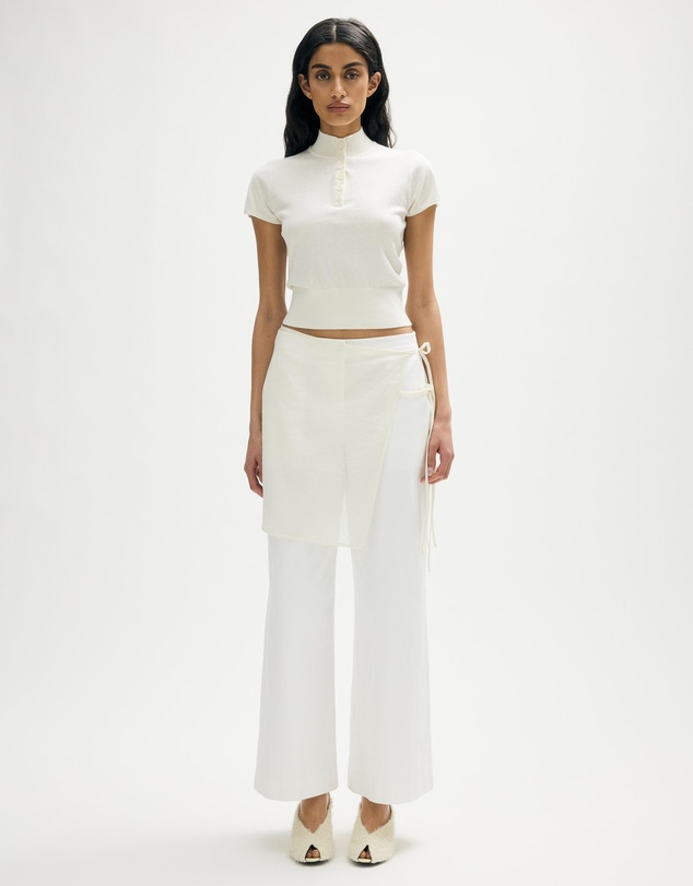 Minima Esenciales - Zoa Cotton Cashmere Funnel Neck Knit Top