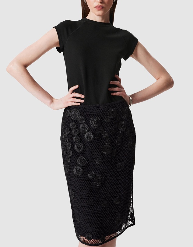 & Other Stories - Floral-Appliqué Mesh Midi Skirt