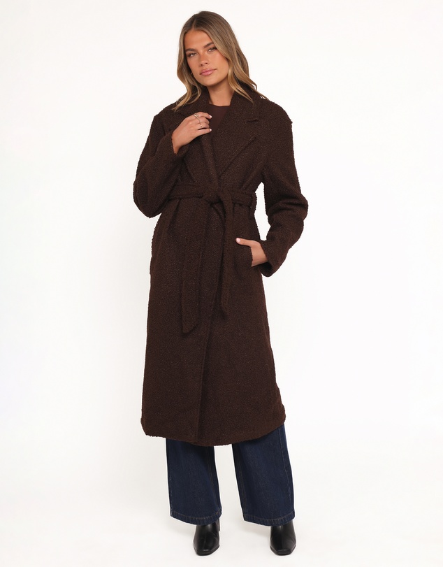 Petal & Pup - Goodie Shearling Coat - Chocolate