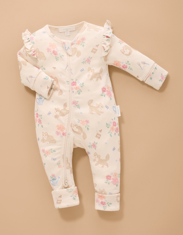 Purebaby - Printed Zip Growsuit-Kids-Babies