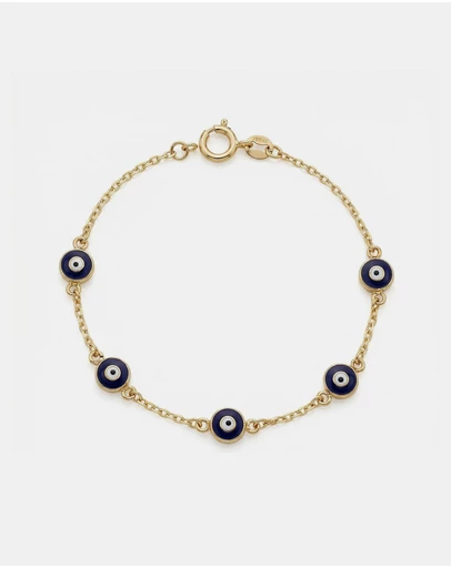 Zoe Olivia - 9K Gold Evil Eye Bracelet