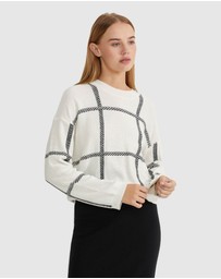 Oxford - Peggy Graphic Crew Neck Knit Top