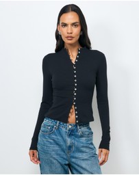AERE - Aurelie Buttoned LS Top