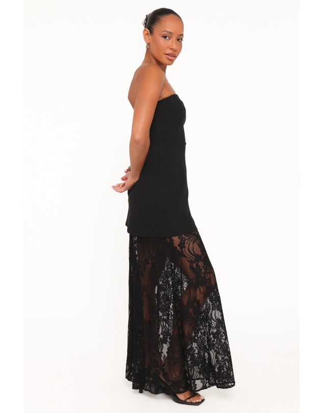 Petal & Pup - Wiley Strapless Lace Maxi Dress - Black