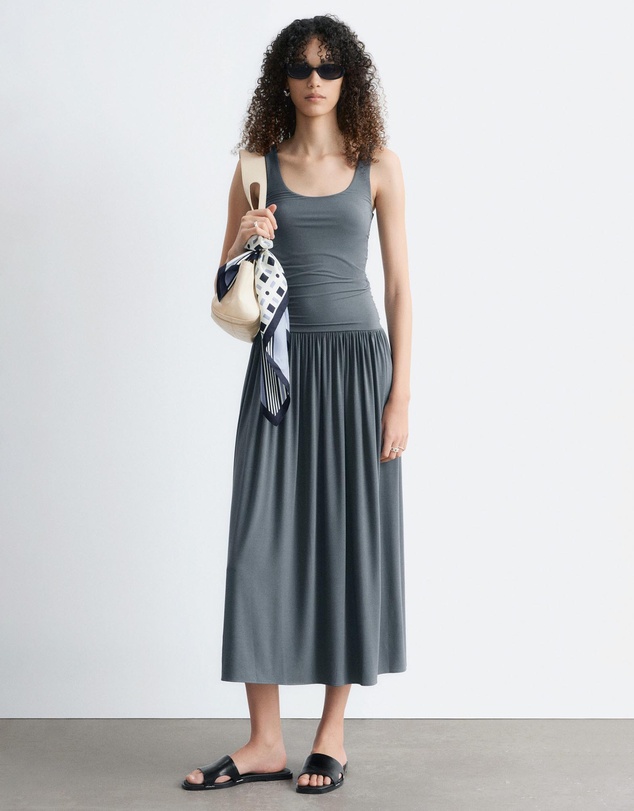 & Other Stories - Gathered Jersey Maxi Dress