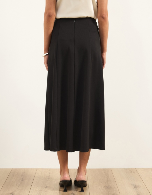 Atmos&Here - Laura Ponte Midi Skirt With Front Split At Hem