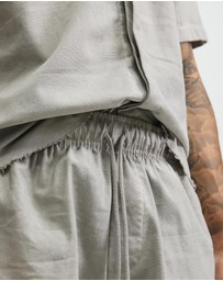 Surrounded By Ghosts - The Andradite Linen Drawstring Shorts