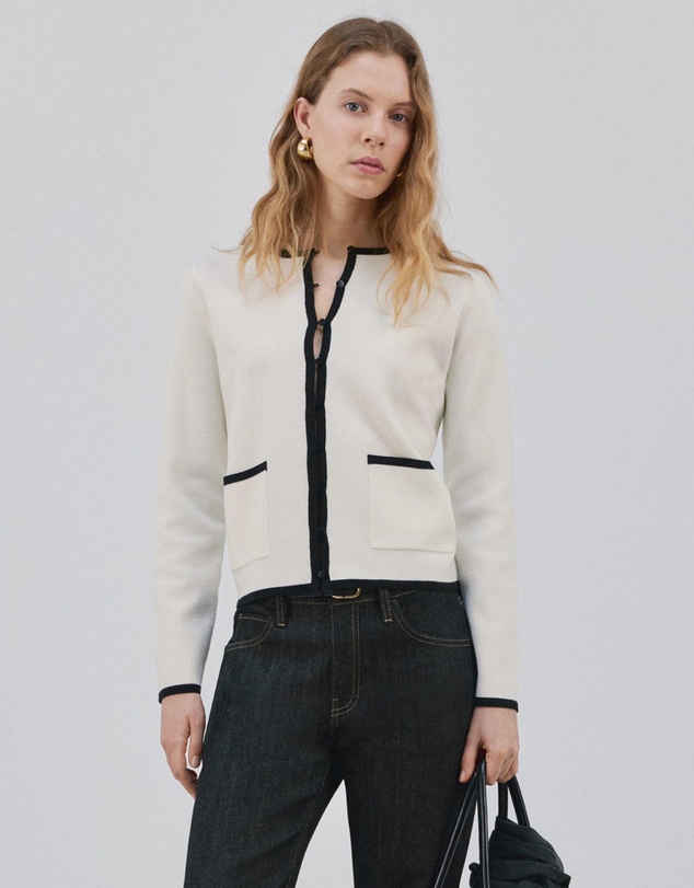 M.N.G - Contrasting Ribbed Cardigan