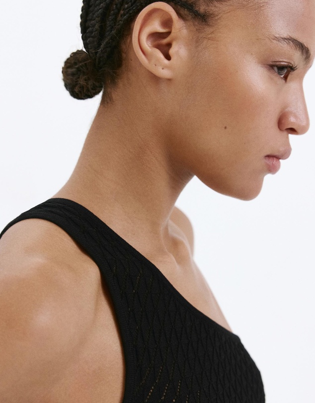 M.N.G - Asymmetric Openwork Knit Top