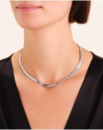 Rosefield - Large Snake Silver-Tone Necklace