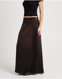 Insight - Panelled Denim Maxi Skirt