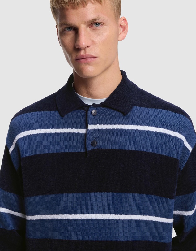 BOSS - Cotton-Blend Knit Polo With Block Stripes