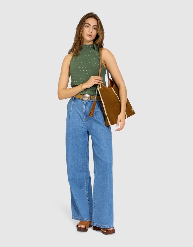 Belle & Bloom - Bare It All Bias Tie Neck Top