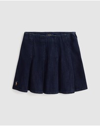 Polo Ralph Lauren - Pleated Cotton Denim Skirt - ICONIC EXCLUSIVE - Teens