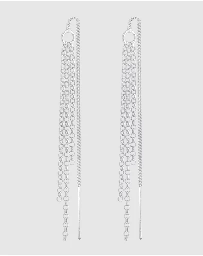 Elli Jewelry - Earring Hanger Chain Look 925 Sterling Silver