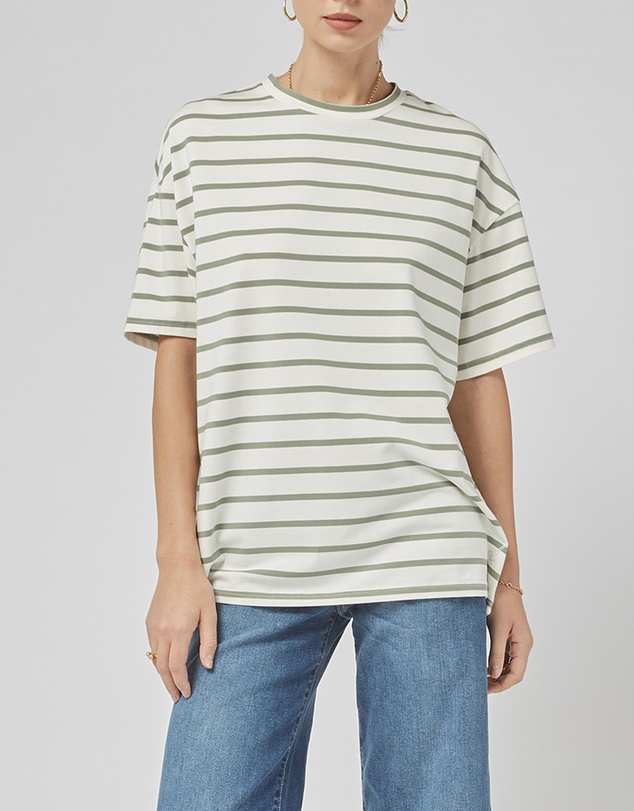 DRICOPER DENIM - Amy Oil Green Stripe Tee