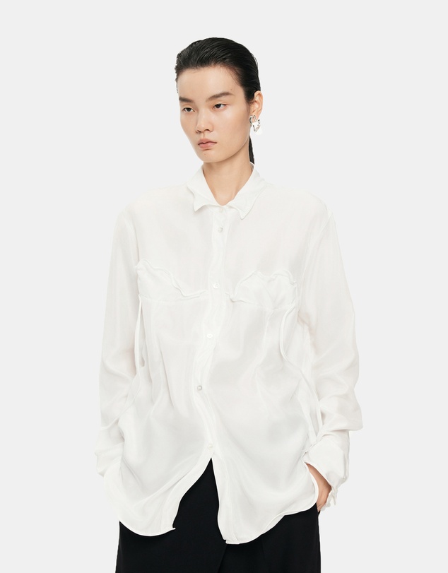 JNBY - JNBY Loose Fitting Long-Sleeved Silk Shirt