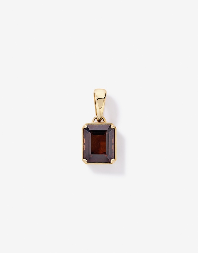Michael Hill - Emerald-Cut Smokey Quartz Pendant in 10kt Yellow Gold