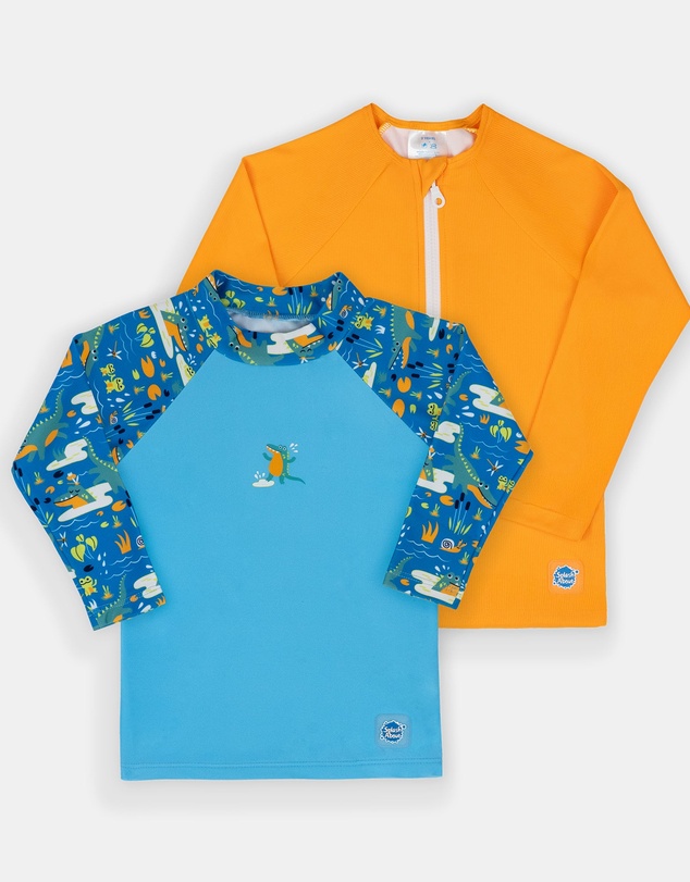 Splash About - Long Sleeve Rashies - Crocodile Swamp & Orange