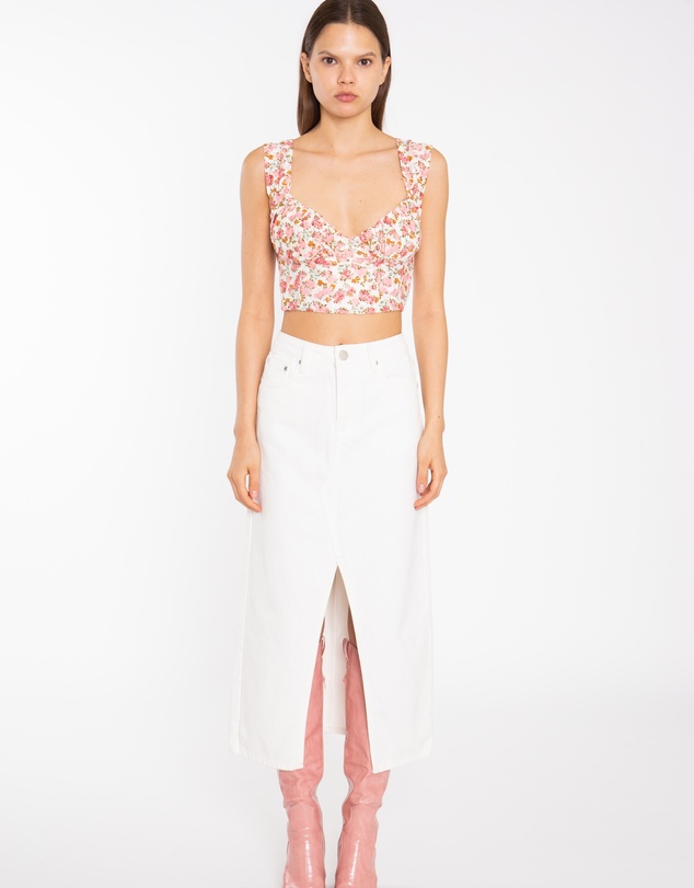Glamorous - Center Split Denim Midi Skirt