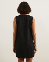 Atmos&Here - Deana A-Line Sleeveless Denim Mini Dress