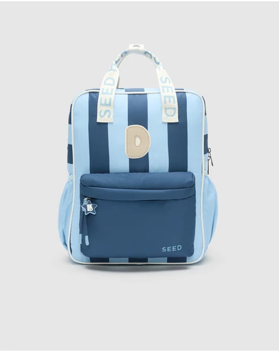 Seed Heritage - Blue Initial Stripe Backpack