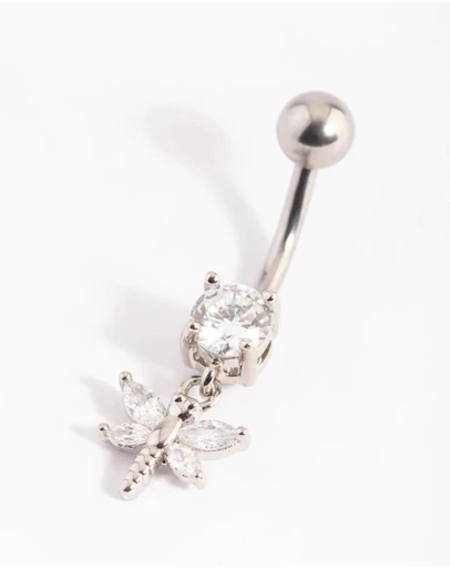 Lovisa - Surgical Steel Dragonfly Diamante Belly Bar