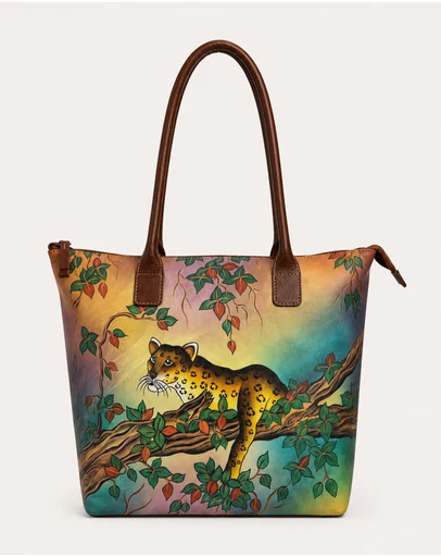 Cobb & Co - Leopard Hand Painted Leather Tote