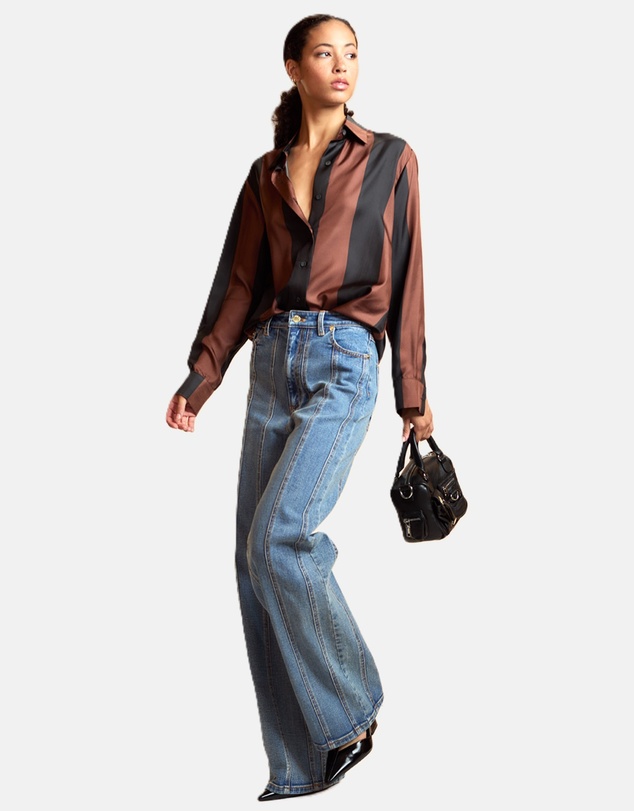 Cynthia Rowley - Silk Striped Button-Up Shirt