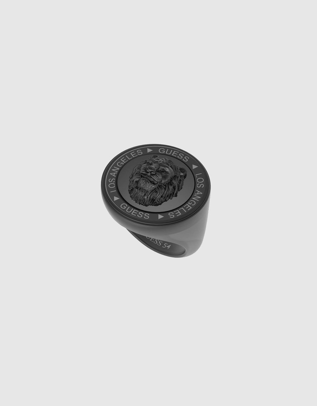 GUESS - GUESS Lion Coin Gunmetal Ring