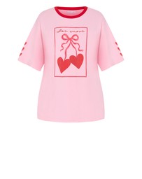 City Chic - Mon Amour Oversized Tee - light pink