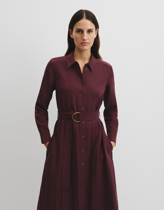 Country Road - Belted Midi Shirt Dress