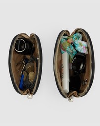 Republic of Florence - Duo Black Leather Pouch Set
