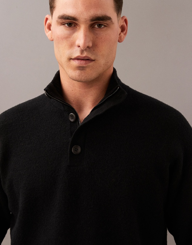 Calvin Klein - Merino Button Neck Jumper